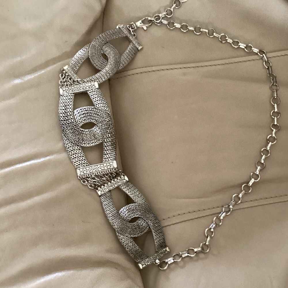 Chico's Silver-Tone Decorative Charm Belt